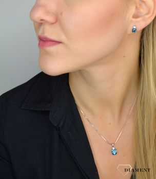 Złota zawieszka  DIAMENT 585 diament, topaz London Blue ZP 11464 LBT 💎 Złota zawieszka wykonana z najwyższej jakości białego złota próby 585 (6).JPG